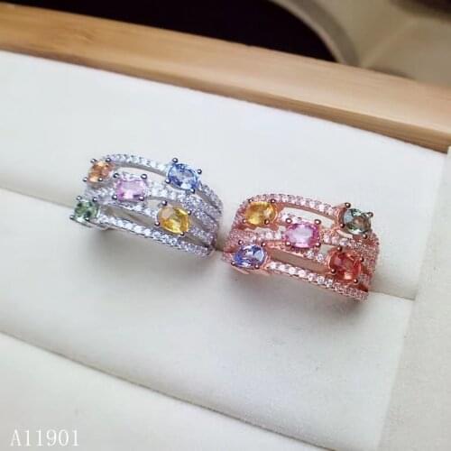 KJJEAXCMY boutique jewelryar 925 pure silver inlaid natural color sapphire lady luxury ring support detection