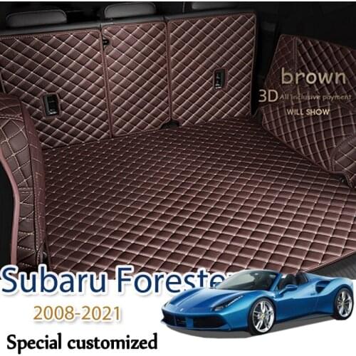 Leather Car Trunk Mat For Subaru Forester 2008-2021 Cargo Liner Accessories Interior Boot