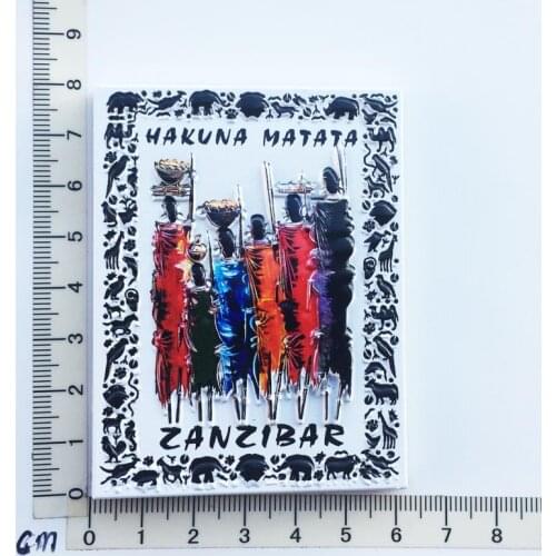 Zanzibar Tanzania)Fridge Magnet Creative Travel Commemorate Crafts 6D Ornaments Magnetism Resin Material Refrigerator Stickers