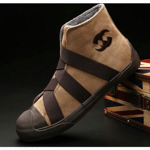 Fashion Casual Male Flats Shoes Ankle Boots Winter Snow Shoes High top Men casual sneaker Flats shoes A21-96