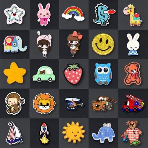 Cartoon Cute Anime Patch Stickers for Clothes Badge Applique Embroidery for Backpack Children Iron on Patches for Clothing DIY