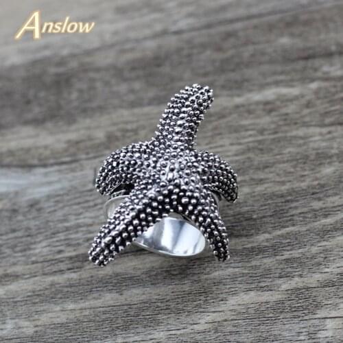 Anslow Brand New Fashion Jewelry Vintage Large Big Starfish Adjustable Finger Rings For Men Women Valentines Day Gift LOW0027AR