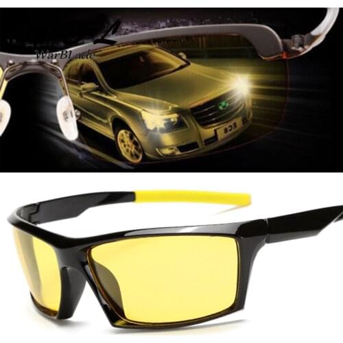 WarBLade Men Night Vision Sunglasses Brand Designer Fashion Polarized Driving Enhanced Light anti-glare Glasses Goggles 2019