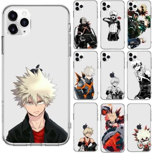Anime My Hero Academia deku bakugou Boku Phone Case Transparent for iPhone 6 7 8 11 12 s mini pro X XS XR MAX Plus funda shell