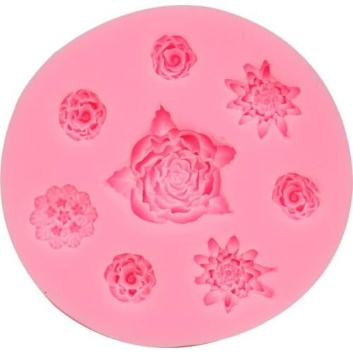 Variety Of Small Flowers Silicone Mold Fondant Cake Decorating Tools Sugarcraft Chocolate Baking Tool For Cake Gumpaste Form