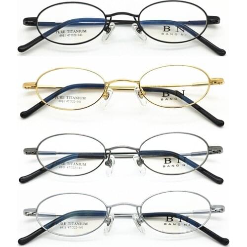 Super Light Pure Titanium Small Oval frames Eyeglasses Men Women Optical full Rim Glasses Frame myopia Prescription Lens Eyewear