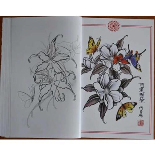 Tattoo book Butterfly Love Flower Tattoo Flowers Beautiful Tatoo Books Rose Tattoos Book Peony Pattern Embroidery Stencil
