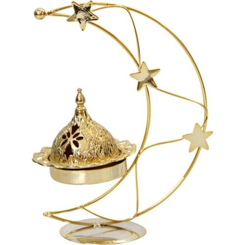 Star Moon Shape Incense Burner Candle Holder Dual Use Ramadan Middle East Arab Aroma Diffuser for Eid Muslim wholesales
