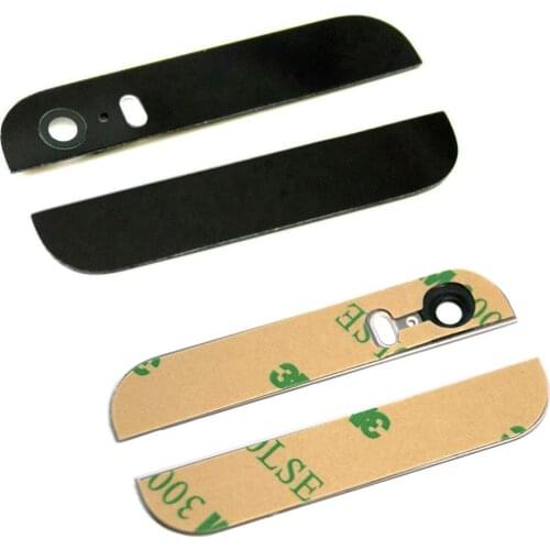 Top and Bottom Back Glass Replacement Panel For iPhone 5S Black Or White Color