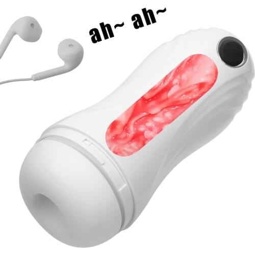 10+6+1 Modes Vibrator Male Masturbation Cup With Earphone Penis Sucking Stimulator Vagina Real Pussy Sex Toys For Men