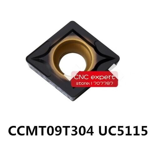 10PCS CCMT09T304 UC5115/CCMT09T308 UC5115. cutting blade, turning tip,Suitable for SCLCR SCKCR SCBCR SCMCN Series Lathe Tool