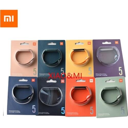 100% Original Xiaomi mi band 5 6 strap silicone bracelet Mi band5 Yellow Strap wrist XiaoMi Mi Band 5 replacement silicone strap