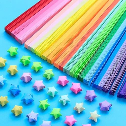 1000pcs Lucky Star Paper Folded Origami Paper Making Wishing Stars DIY Birthday Gift I Love You Quilling Decoration Paper