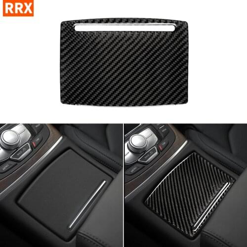 For Audi A6 S6 C7 A7 S7 4G8 2012-2018 Accessories Carbon Fiber Interior Center Console Cup Holder Panel Cover Trim Sticker