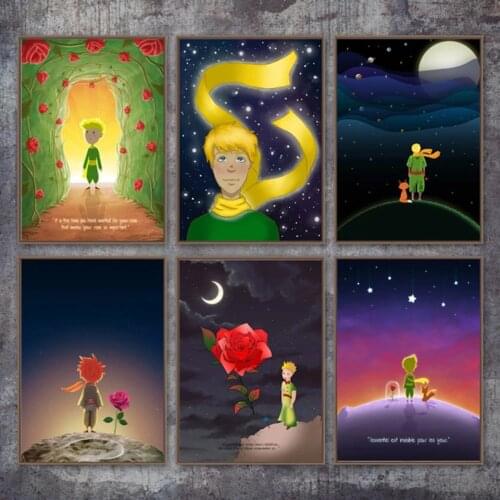 Diy 5D Diamond Embroidery Little Prince Plant Rose Flower Wall Poster Full Square Diamond Painting Cross Stitch Anime Decoration