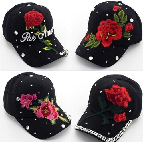 Women Spring Summer Colorful Floral Sun-shading Baseball Cap Girl Hip Hop Hat