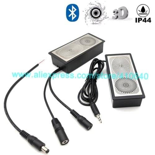 DC12 to 24V Bluetooth Speaker IP44 Water Proof Perfect 3D Heavy Bass Sound Speaker Mini Size for Bathroom LED Light Mirror