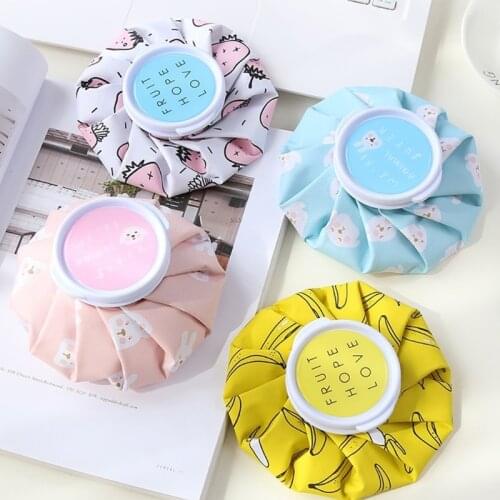 Cartoon Print Hot Water Bottle Cool Down Ice Pack Dual Use Cold/Hot Compress Therapy Reusable Summer Knee Head Leg