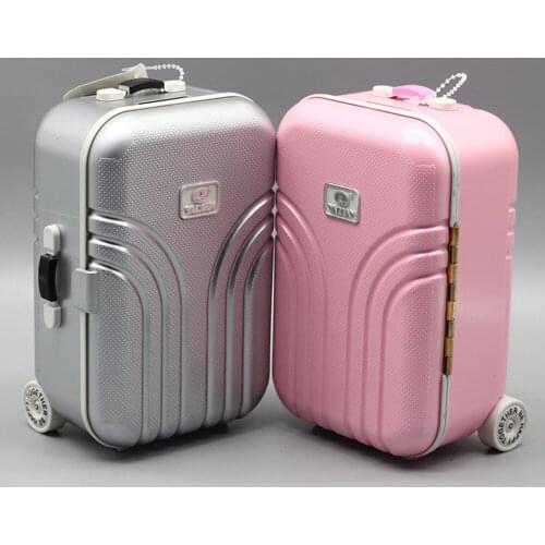 2019 New Dolls Travel Suitcase Pink Silver Orange Suitcase For 18 Inch Girl Kids Doll Accessories Doll House Decoration