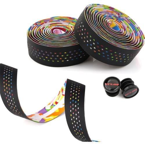 GUB Bicycle Handlebar Tape With 2 Bar Plugs PU EVA Breathable Non-slip Reflective Color Cycling Damping Straps Bike Accessories