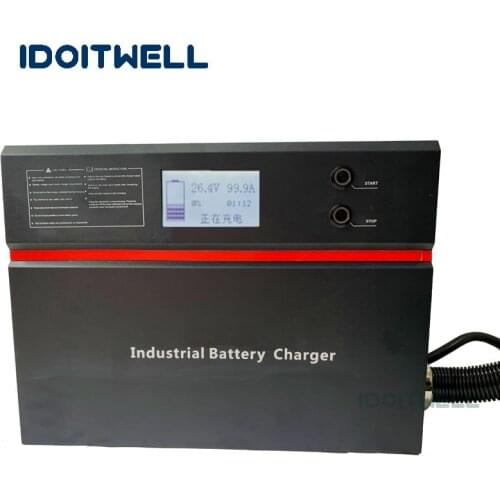 Customized Intelligent 36V battery charger 36V 120A lcd display high power can bus control 36 volt battery charger with pfc