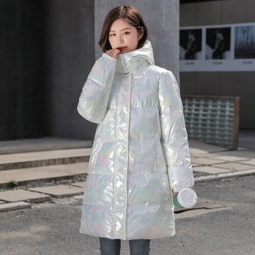 ISENMAL 2021 Jacket Winter Parkas Women Fashion Patchwork Hooded Coat Women Elegant Loose Cotton Padded Jacket Female Outwear
