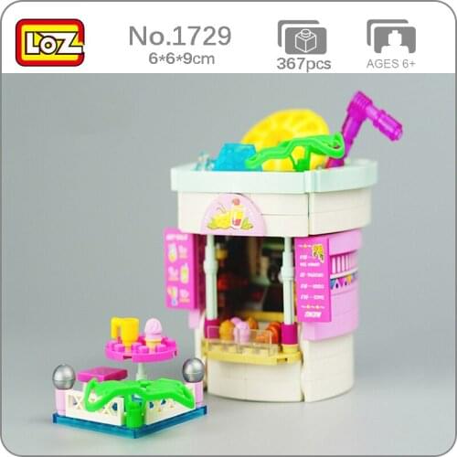 LOZ 1729 Dream Amusement Park Beverage Shop Drinking Store Restaurant 3D DIY Mini Blocks Bricks Building Toy for Children no Box