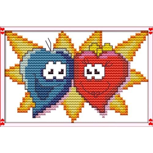 Love (2) cross stitch kit 14ct 11ct count print canvas stitches embroidery DIY handmade needlework plus