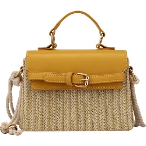 Fashion Rattan Women Shoulder Bags Designer Handbags Luxury Wicker Woven Crossbody Bag Summer Beach Straw Bag Lady Small Purses
