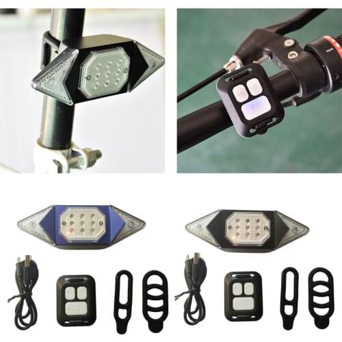 Motorbike Bike LED Turn Signals Tail Light Wireless USB Rechargeable Lamp