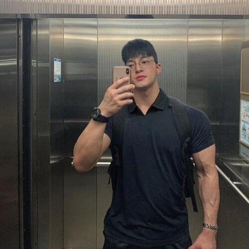 Muscleguys Summer Fashion Polo Shirt Men Sports Fashion Plain Color Short Sleeve Cotton Slim Fit Polo Shirt Fitness Polo homme
