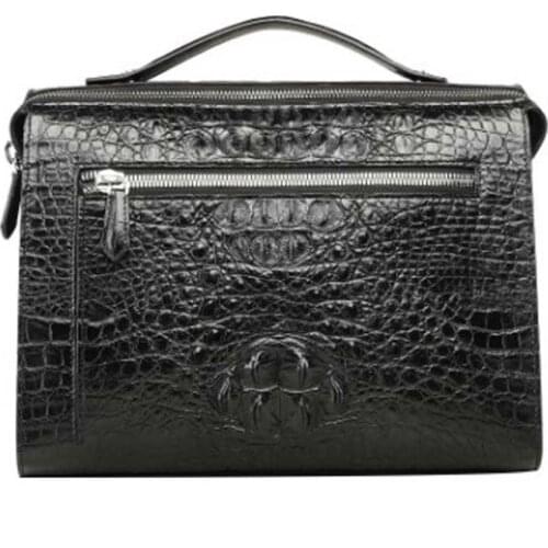 LINSHE crocodile Mens bags Genuine leather Single shoulder bag Male inclined shoulder bag A briefcase business leisure