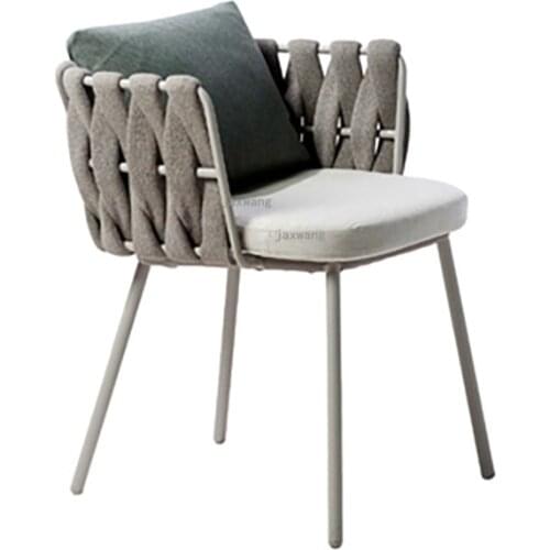 Nordic Outdoor Rope Chair Villa Courtyard Garden Outdoor Rattan Chair Modern Furniture Balcony Leisure Backrest Lounge Chair