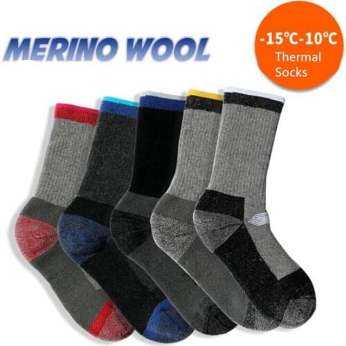 New Winter Men Women Merino Wool Thermal Ski Socks Warm Snowboard Hiking Sports Socks Outdoor Thermosocks