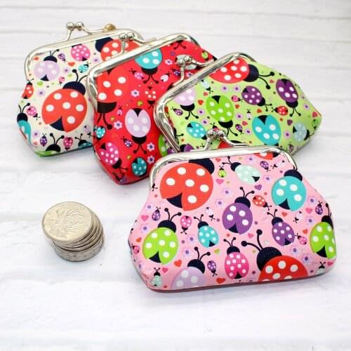 2020 Cute Animal Prints Coin Purses Beetle Pattern Pu Leather Zero Wallet Lady Key Bag Mini Change Purse Pendant Pouch