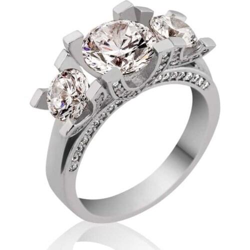 Original silver , Three Stones Tria ,Ring, Good Quality and Affordable Three and Five stones Rings Types