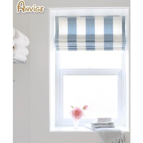 Striped Roman Shade With Chain Mechanism Customized Blackout/Light Filtering Curtain Roman Blinds Roman Shades