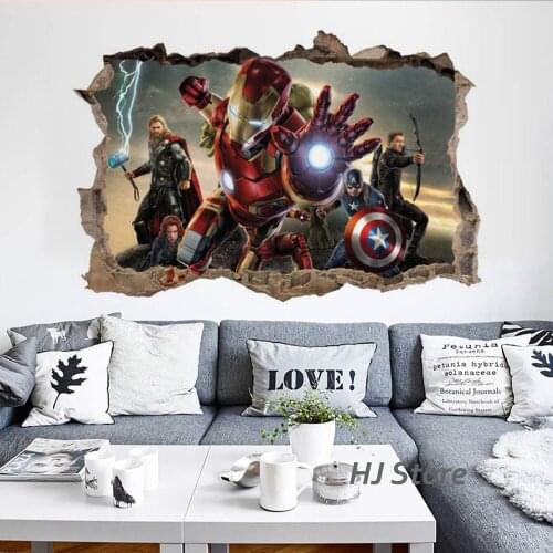 Marvel Avengers Superheroes Print Posters for Kid Room Decoration 3D Hulk Iron Man Wall Canvas Painting Home Decorative Cuadros