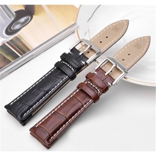 18mm 19mm 20mm 21mm 22mm 24mm mens Soft Calf Genuine Leather Watch Strap Alligator Grain watch band Bracelet for women watch