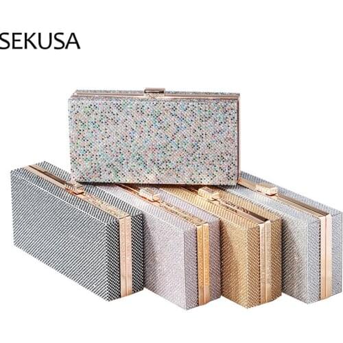 Luxury Rhinestone Radio Style Party Clutch for Women Fashionable Female Purses and Handbags Designer Bag Chain Shoulder Bag 202