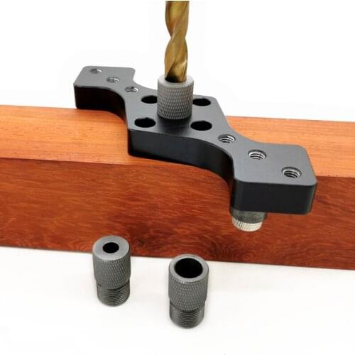 Alloy Vertical Pocket Hole Jig Woodworking 6/8/10mm Drilling Locator Wood Dowelling Self Centering Drill Guide Kit Hole Puncher