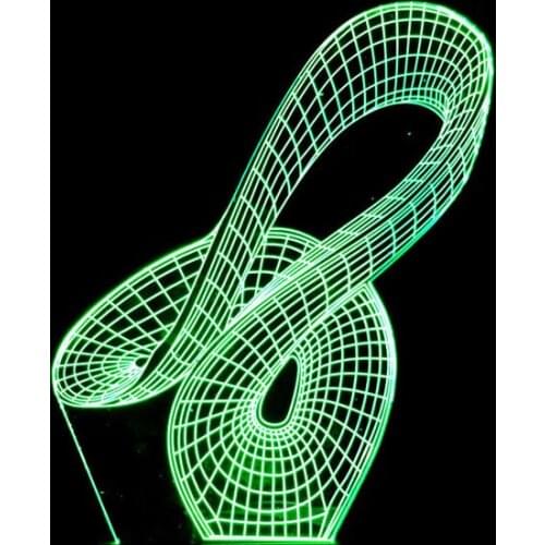 YIMIA Abstract Curve 3D Stereo Vision Acrylic 7 Colors Changing USB Night Light Kids Room Desk Bedside Decor Touch LED Lamp
