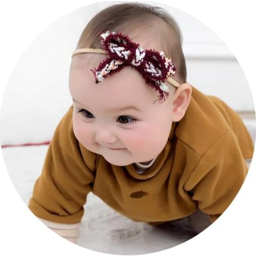 1PCS Knitted Nylon Headbands For Girls Elastic Hair bands Toddler Bow Knot Headband For Children Baby Girl Hair Accessories New