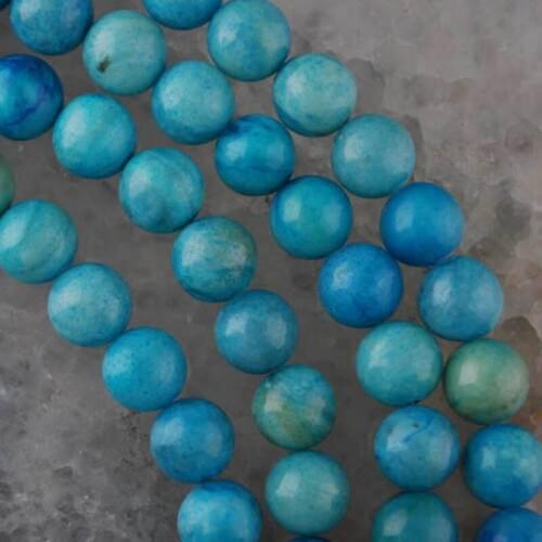10MM Blue Luck Stone Round Loose Beads Strand 14.5 Inch Jewelry Making B278