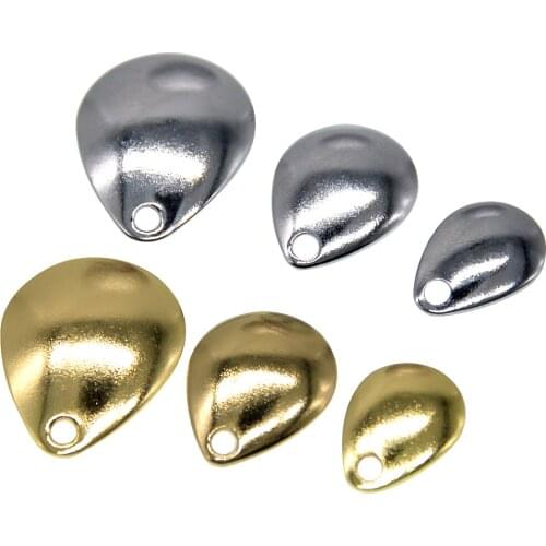 30Pcs/Lot Fishing Spoon Lure Accessories Noisy Spoons for Spinner Bait Gold Silver Iron Silice 3 Size