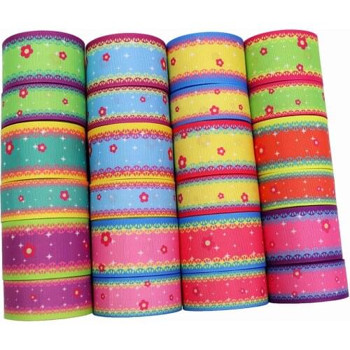 5 yards 1 inch Color Handmade DIY Heat Transfer Ribbon Ribbon Threaded Ribbon Ribbed Ribbon Satin Ribbon Mobile Phone Key Strap