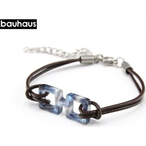 Bauhaus Acetate Material Bangle Leather Cord Bracelet&Bangle Various color For Men For Women Wristband Rope
