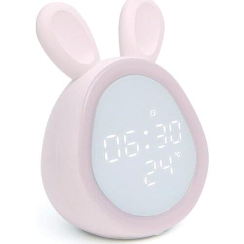 Bluetooth Alarm Clock LED Night Light Voice Control Temperature Display Bedside U2JC
