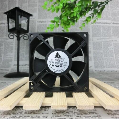 Delta 80*80*25mm 8cm AUB0812VH DC 12V 0.41A 4-line temperature control equipment chassis cooling fan