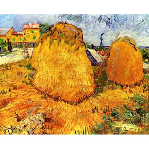 Haystacks in Provence by Vincent Van Gogh Reproduction oil painting Canvas art Handmade High quality